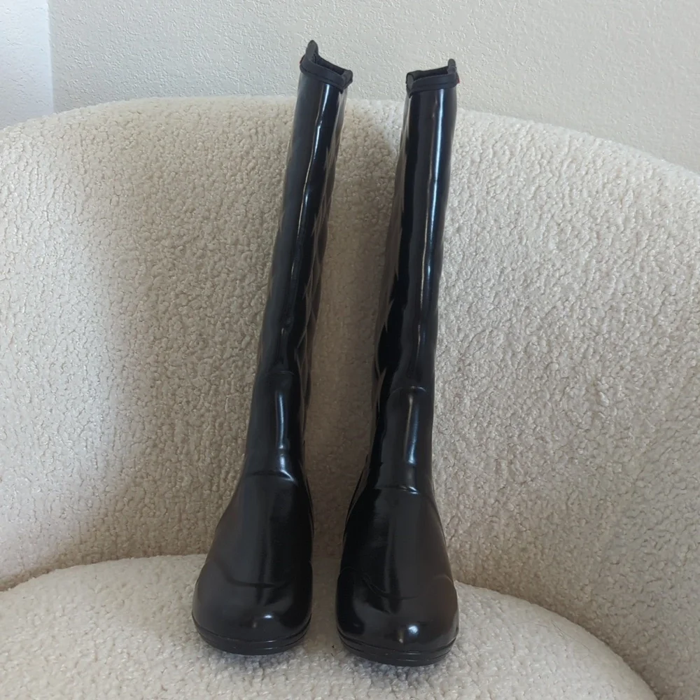 Hunter Black Women's Sandhurst Savoy Riding Rain Boot Quilted Black - Picture 2 of 9
